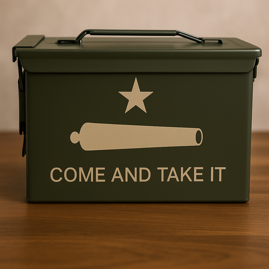 Laser-Engraved Steel Ammo Cans — Custom Text, Logos & Graphics
